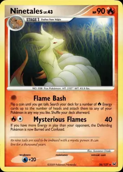 NINETALES 36/127 RARE PLATINUM POKEMON LP - Image 1