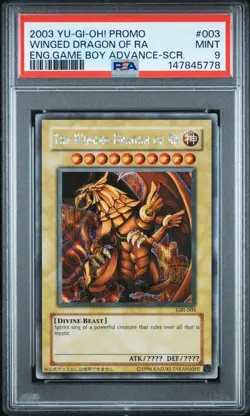 Yugioh Winged Dragon Of Ra Game Boy Secret Rare PSA 9 GBI-003 - Image 1