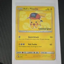Pokemon TCG Pikachu & Ash's Pikachu Card Lot SM111 SM114 SM109 052/196 049/203 - Image 1