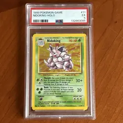 1999 Nidoking Holo Rare Nidoking 11/102 Base Set Pokemon TCG Card PSA 5 - Image 1