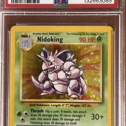 1999 Nidoking Holo Rare Nidoking 11/102 Base Set Pokemon TCG Card PSA 5 - Image 3