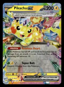 Pikachu ex 057/217 Double Rare Ascended Heroes Pokemon Card - Image 1