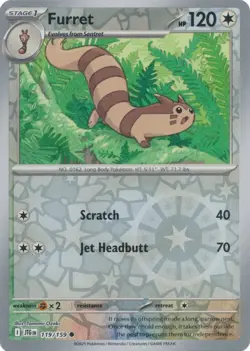 Furret 119/159 Reverse Holo Journey Together JTG Pokemon Card NM - Image 1