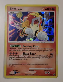 Entei 4/132 Secret Wonders Holo Rare Pokemon TCG Card 2007 English - Image 1