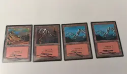 MTG Basic Land Mountain (CEI) #297 2x #298 #299 SIGNED Douglas Shuler LP - Image 1