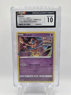 Pokemon (2021) Deoxys Black Star Promos SWSH170 Fusion Strike Prerelease - Image 1