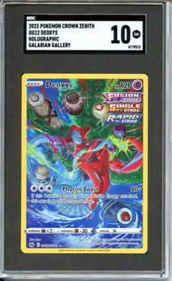 Pokemon Graded: Deoxys GG12/GG70 Crown Zenith (2023) Galarian Gallery Holo SGC 1 - Image 1
