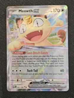 Pokemon TCG Meowth ex 62/88 Double Rare Perfect Order - Image 1