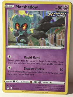 Marshadow Holo 080/203 SWSH07: Evolving Skies NM Pokemon Fast Ship - Image 1