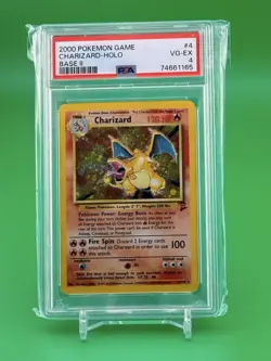 Pokemon Charizard Base Set 2 Holo Rare 4/130 PSA 4 - Image 1