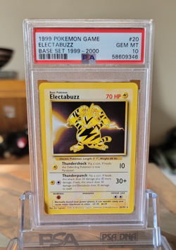 Pokemon Card Electabuzz 20/102 PSA 10 Base Set Wizards Vintage 1999 GEM MINT - Image 1