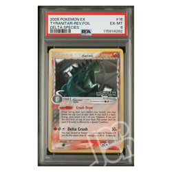 Pokemon Card Tyranitar Rev. Foil Stamp EX Delta Species 16/113 Eng - PSA 6 EX-MT - Image 1