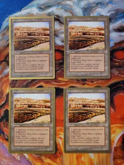 4 x Magic MTG Strip Mine 1996 World Championship Gold Border - Image 1