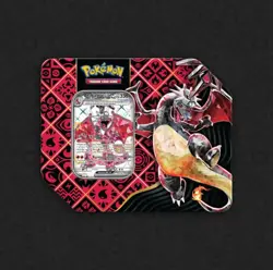 Pokemon TCG: Scarlet & Violet Paldean Fates iron Tin Shiny Charizard EX SEALED - Image 1