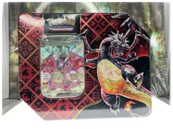 Pokemon TCG: Scarlet & Violet Paldean Fates iron Tin Shiny Charizard EX SEALED - Image 2