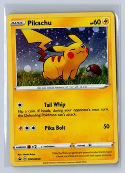 2020 Pokemon Sword & Shield Black Star Promo Pikachu #SWSH039 - Image 1