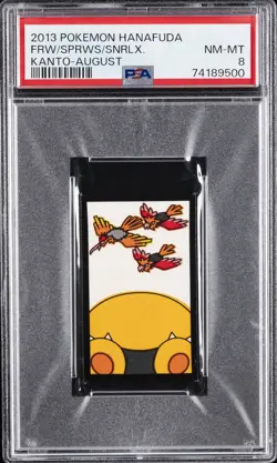 2013 POKEMON HANAFUDA KANTO AUGUST FEAROW/SNORLAX/SPEAROW PSA 8 - Image 1