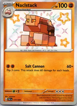Naclstack 177/091 Shiny Rare Paldean Fates Pokemon TCG NM - Image 1
