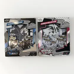 Pokemon Black Bolt and White Flare Binder Collection Bundle Set of 2 In Hand NEW - Image 1