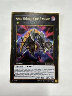 Number 31 Embodiment of Punishment Gold Secret Rare 1st Edition PGLD-EN024 VLP - Image 1