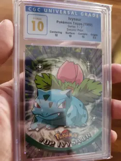 (POP 3) Ivysaur #02 Black Logo Topps Series 1 Pokemon Card CGC 10 Subgrades! - Image 1