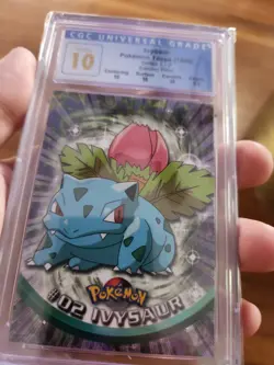 (POP 3) Ivysaur #02 Black Logo Topps Series 1 Pokemon Card CGC 10 Subgrades! - Image 2