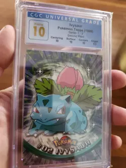 (POP 3) Ivysaur #02 Black Logo Topps Series 1 Pokemon Card CGC 10 Subgrades! - Image 3