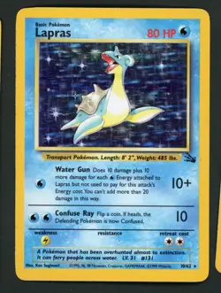 Lapras 10/62 Fossil Holo Unlimited Pokemon Card Rare LP - Image 1