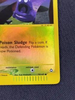 Pokemon TCG Grimer 79/147 Reverse Holo Aquapolis Pokemon Card Lightly Played - Image 4