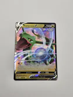 Rayquaza VMAX 102/159 & V 100 Pokemon Card Crown Zenith Holo Rare Art - Image 2