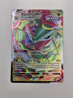 Rayquaza VMAX 102/159 & V 100 Pokemon Card Crown Zenith Holo Rare Art - Image 5
