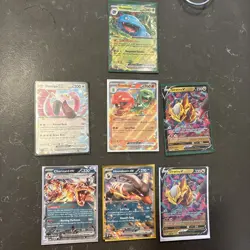 Random Pokemon Card Lot 7 Holos Ex And V Duplicate Nm Condition - Image 1