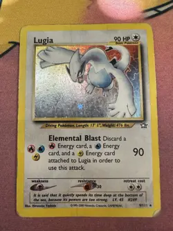 Pokemon TCG Lugia Neo Genesis Holo Rare Card 9/111 Unlimited Edition Vintage - Image 1