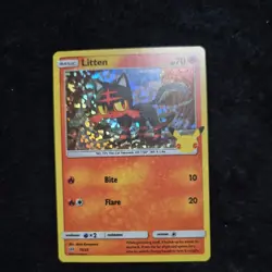 Pokemon Litten 15/25 HOLO 25th Anniversary Mcdonalds Promo 2021 Card NM - Image 1