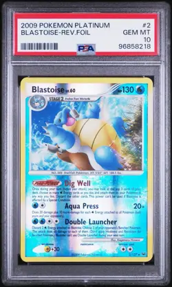 2009 Pokemon Blastoise Platinum Reverse Holo Rare #2/127 PSA 10 Gem Mint - POP 1 - Image 1