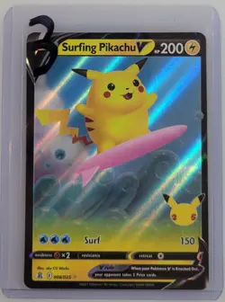 Surfing Pikachu V 008/025 Pokemon Celebrations Holo NM (3 of 9) - Image 3