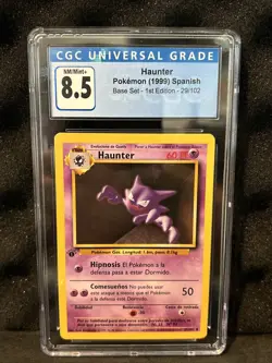 1999 Pokemon Base Set 1st Ed Haunter 29/102 Spanish Cgc 8.5 NM/MINT+ POP 3🔥 - Image 1