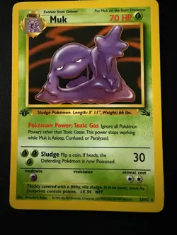 Muk - 1999 Pokemon Fossil 1st Edition Non-Holo #28/62 LP Vintage - Image 1
