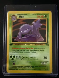 Muk - 1999 Pokemon Fossil 1st Edition Non-Holo #28/62 LP Vintage - Image 3