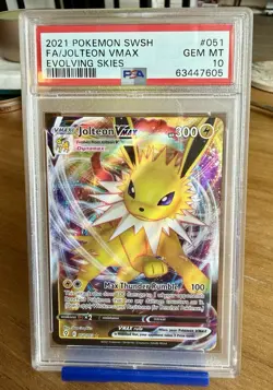 Pokemon Jolteon VMAX Full Art Ultra Rare Holo - Evolving Skies 051/203 - PSA 10 - Image 2