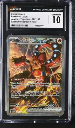 2025 POKEMON JTG EN-JOURNEY TOGETHER #182 VOLCANION EX CGC 10 Gem Mint - Image 1
