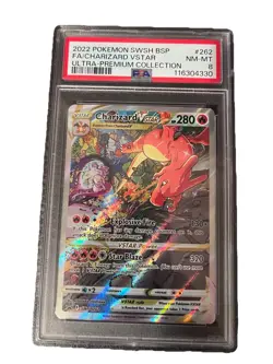 Pokemon swsh bsp #262 fa/charizard vstar ultra premium collection psa 8 - Image 1
