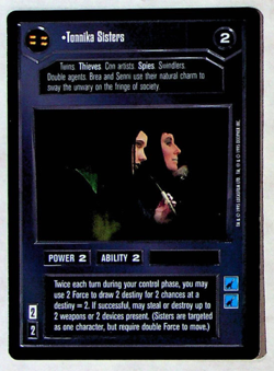 Tonnika Sisters CCG Card - Star Wars Premier Set - Decipher - 1995 - Image 1