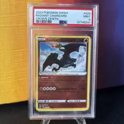 Radiant Charizard 020/159 Sword Shield Crown Zenith Pokemon PSA 9 - Image 1