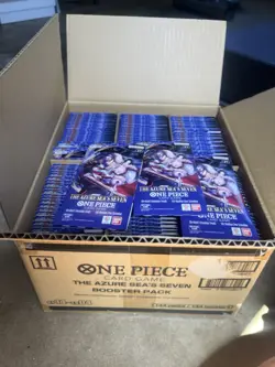 Lot 8x One Piece OP14 THE AZURE SEA’S SEVEN Sleeved Blister Booster Packs Sealed - Image 3