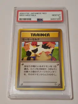 2000 Pokemon - banned card - Japanese Neo - moo-moo milk - PSA GEM MNT 10 - Image 1