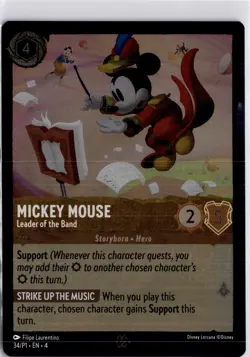 Disney Lorcana Mickey Mouse Leader of the Band Promo Card 34/P1 Trading Card - Image 3