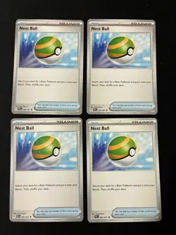 4x Nest Ball 084/091- Trainer Card - Paldean Fates - NM/M - Image 1