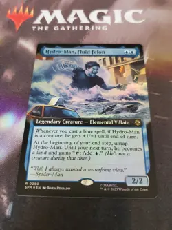 Mtg. Hydro-Man, Fluid Felon. Foil Extended Art. Marvel's Spider-Man. Pack Fresh - Image 1