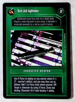 Dark Jedi Lightsaber CCG Card - Star Wars Premier Set - Decipher - 1995 - Image 1